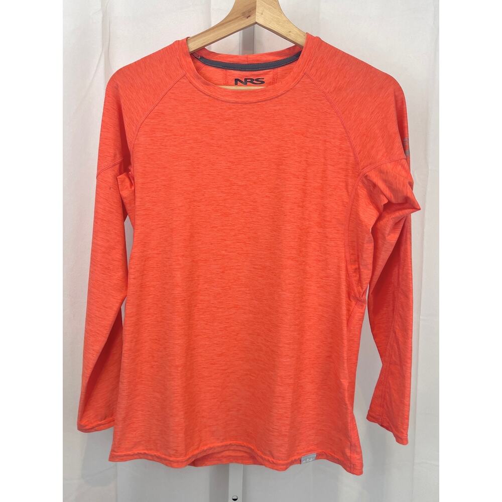 NRS Womens H2Core Silkweight Long Sleeve Shirt Crew Neck Orange Size XS